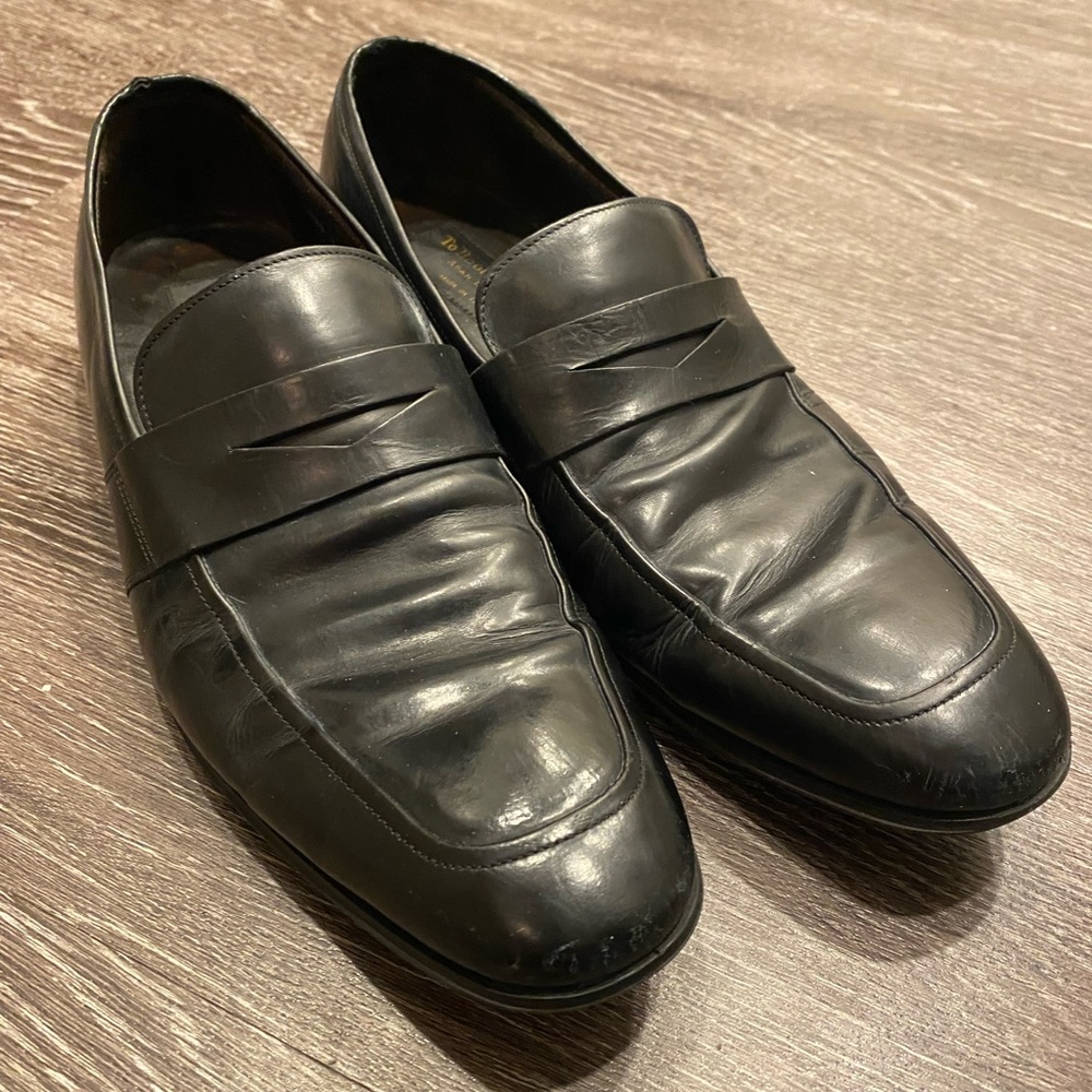 To Boot New York by Adam Derrick Black Leather Loafers Size 12